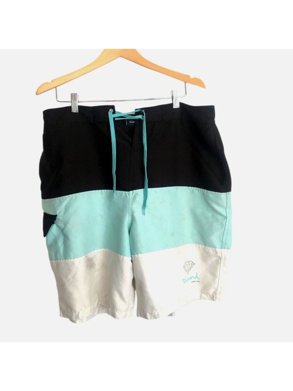 DIAMOND-MENS PULLOVER STRING TIE SIDE /BACK POCKETS SWIMMING TRUNK SIZE WAIST 36